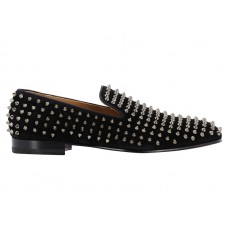 Christian Louboutin Rollerboy Spikes Flat Black Velvet