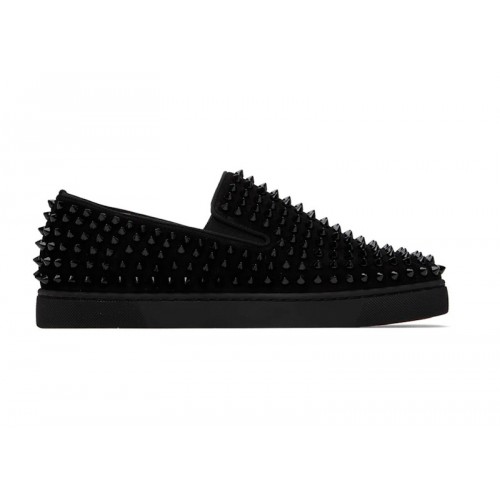 Christian Louboutin Spike Roller Boat Sneaker Black - мужская сетка размеров