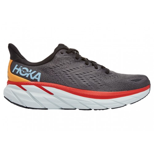 Кроссы Hoka One One Clifton 8 Anthracite Castlerock Red (Wide) - мужская сетка размеров