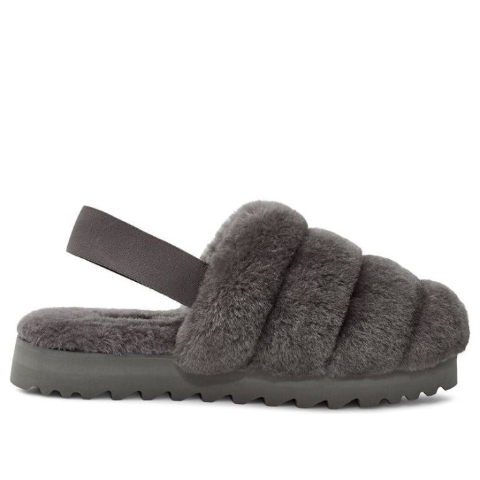 UGG Wmns Super Fluff Slipper Charcoal - женская сетка размеров UGG Wmns Super Fluff Slipper Charcoal - женская сетка размеров