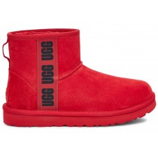 Женские UGG Classic Mini Side Logo Boot Samba Red Black (W)