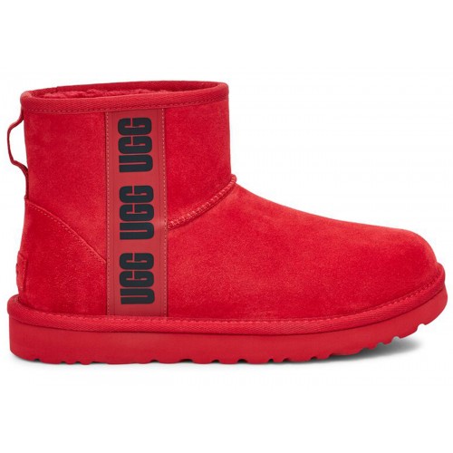 UGG Classic Mini Side Logo Boot Samba Red Black (W) - женская сетка размеров