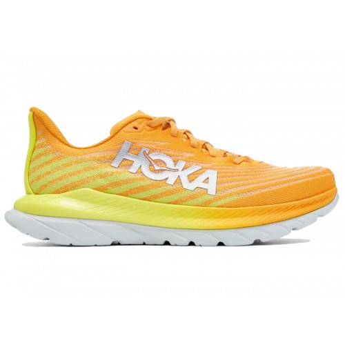 Кроссы Hoka One One Mach 5 Radiant Yellow Orange - мужская сетка размеров