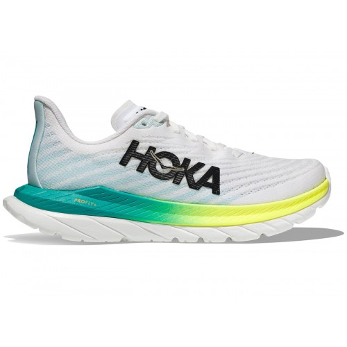 Кроссы Hoka One One Mach 5 White Blue Glass - мужская сетка размеров