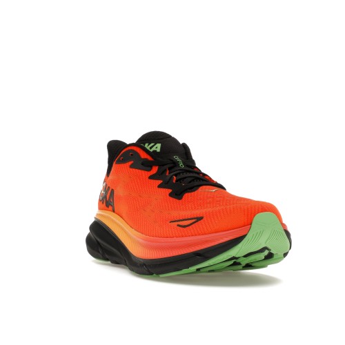 Кроссы Hoka One One Clifton 9 Flame Vibrant Orange - мужская сетка размеров