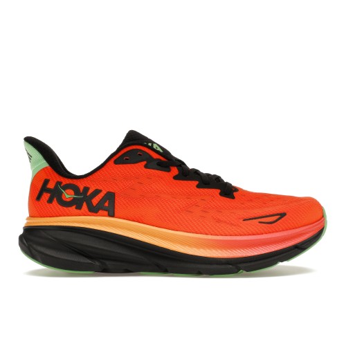 Кроссы Hoka One One Clifton 9 Flame Vibrant Orange - мужская сетка размеров