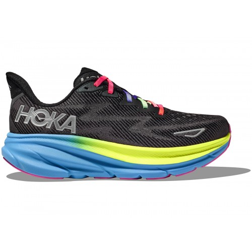 Кроссы Hoka One One Clifton 9 Black All Aboard Multi-Color (W) - женская сетка размеров