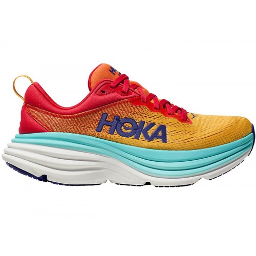 Кроссы Hoka One One Bondi 8 Cerise Cloudless (W) - женская сетка размеров