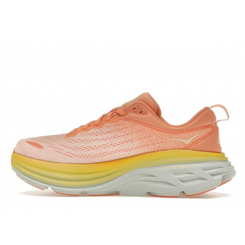 Кроссы Hoka One One Bondi 8 Shell Coral Peach Parfait (W) - женская сетка размеров