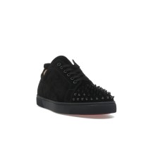 Christian Louboutin Louis Junior Spikes Veau Velours Sneaker Black