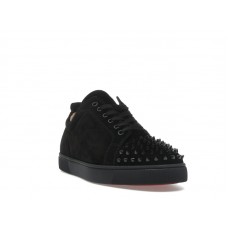 Christian Louboutin Louis Junior Spikes Veau Velours Sneaker Black