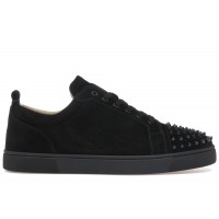 Christian Louboutin Louis Junior Spikes Veau Velours Sneaker Black