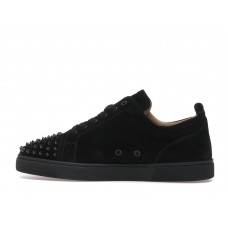 Christian Louboutin Louis Junior Spikes Veau Velours Sneaker Black