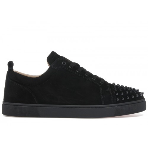 Christian Louboutin Louis Junior Spikes Veau Velours Sneaker Black - мужская сетка размеров