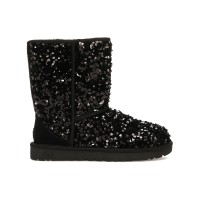 Женские UGG Classic Short Chunky Sequin Boot Black (W)