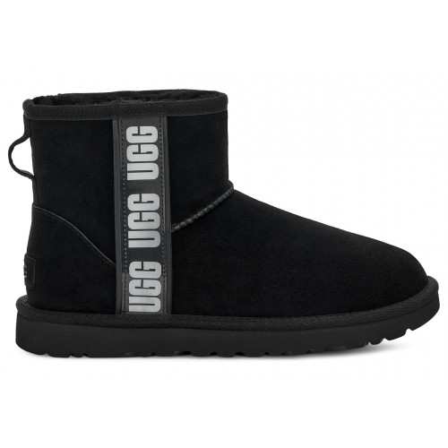 UGG Classic Mini II Boot Side Logo Black (W) - женская сетка размеров