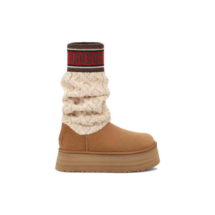 UGG Wmns Classic Sweater Letter Boot Chestnut - женская сетка размеров UGG Wmns Classic Sweater Letter Boot Chestnut - женская сетка размеров