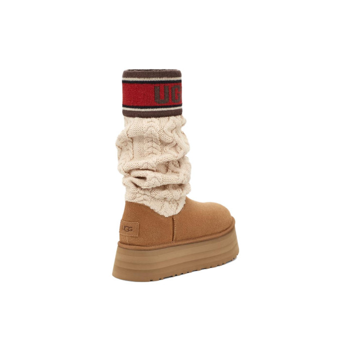 UGG Wmns Classic Sweater Letter Boot Chestnut - женская сетка размеров UGG Wmns Classic Sweater Letter Boot Chestnut - женская сетка размеров