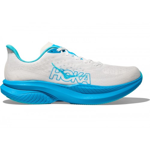 HOKA Mach 6 White Skyward Blue - мужская сетка размеров