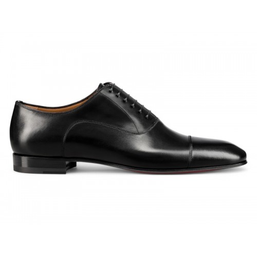 Christian Louboutin Greggo Flat Calf Lace-Up Shoes Black - мужская сетка размеров