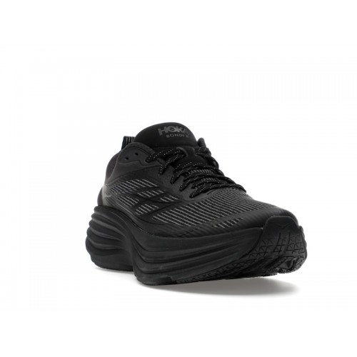 HOKA Bondi 8 Caged Stealth Tech Pack - Triple Black - мужская сетка размеров