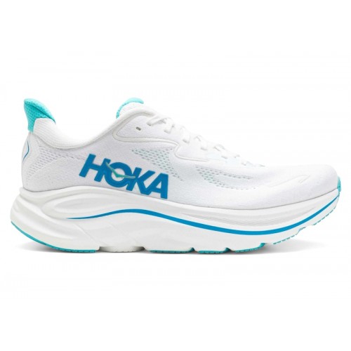 HOKA Clifton 10 White Skyward Blue - мужская сетка размеров