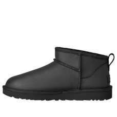 Женские UGG Classic Ultra Mini Leather Boot Black (W)