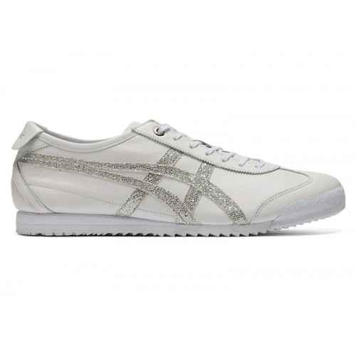 Кроссы Onitsuka Tiger Mexico 66 SD White Pure Silver Glitter - мужская сетка размеров