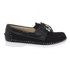 Christian Louboutin Steckel Flat Crosta Wax Black Gun