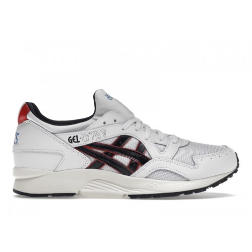 Кроссы ASICS Gel-Lyte V White Black Red - мужская сетка размеров