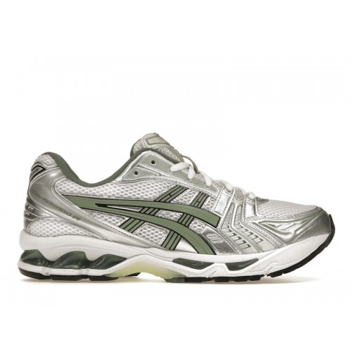 Кроссы ASICS Gel-Kayano 14 White Pure Silver Slate Grey Sage - мужская сетка размеров