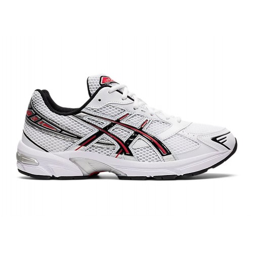 Кроссы ASICS Gel-1130 White Electric Red - мужская сетка размеров