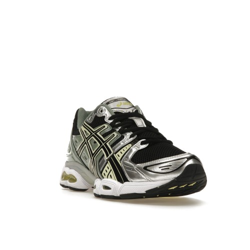 Кроссы ASICS Gel-Nimbus 9 Black Green Yellow Silver - мужская сетка размеров