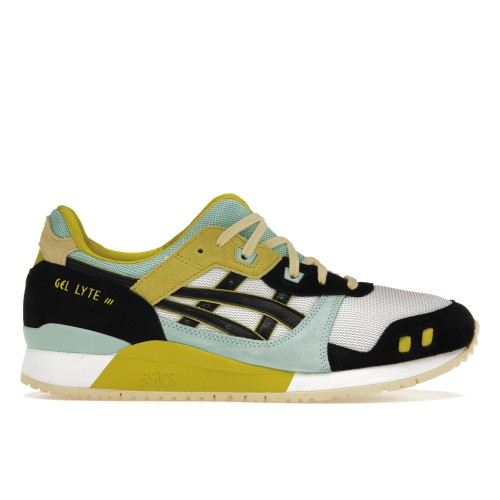 Кроссы ASICS Gel-Lyte III OG White Black Moss Green Blue - мужская сетка размеров