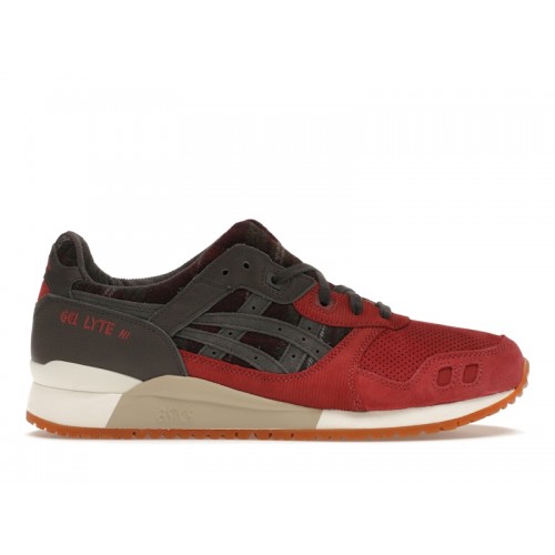 Кроссы ASICS Gel-Lyte III OG Brisket Red Obsidian Grey - мужская сетка размеров