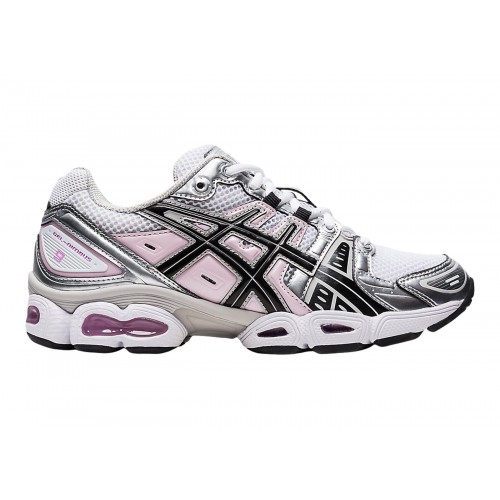 Кроссы ASICS Gel-Nimbus 9 White Black Light Pink (W) - женская сетка размеров