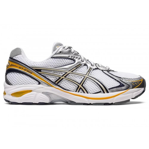 Кроссы ASICS GT-2160 White Pure Silver Gold - мужская сетка размеров