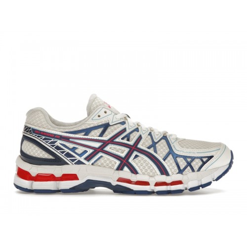Кроссы ASICS Gel-Kayano 20 Cream Blue Red - мужская сетка размеров