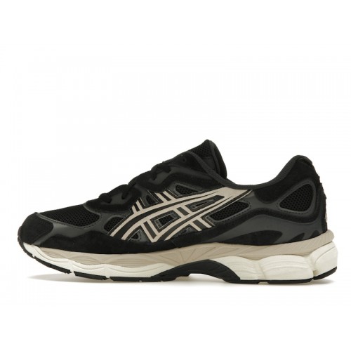 Кроссы ASICS Gel-NYC Black Cream - мужская сетка размеров