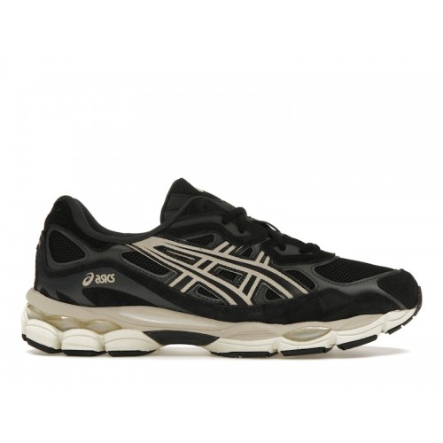 Кроссы ASICS Gel-NYC Black Cream - мужская сетка размеров