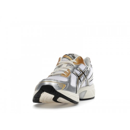 Кроссы ASICS Gel-1130 White Black Gold - мужская сетка размеров