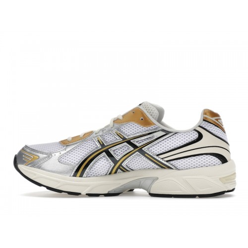 Кроссы ASICS Gel-1130 White Black Gold - мужская сетка размеров