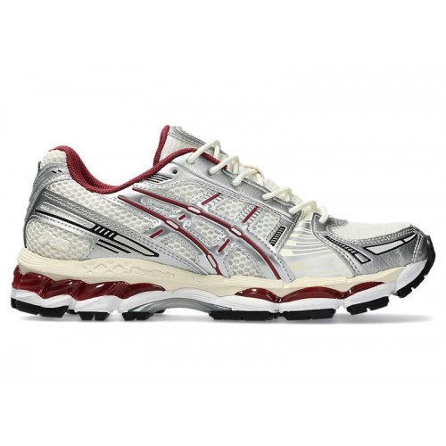 Кроссы ASICS Gel-Kayano 12.1 Silver Burgundy - мужская сетка размеров