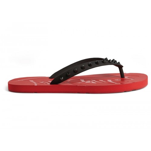 Christian Louboutin Loubi Flip Slide Red Black - мужская сетка размеров