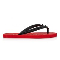Женские Christian Louboutin Loubi Flip Slide Black Red (W)