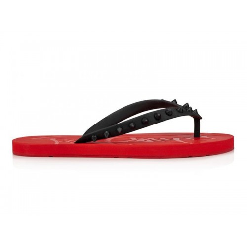Christian Louboutin Loubi Flip Slide Black Red (W) - женская сетка размеров