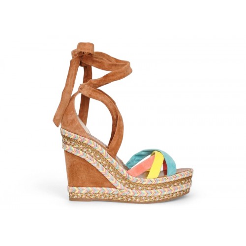 Christian Louboutin Lagoadonna 120 Veau Velours Wedge Multi (W) - женская сетка размеров
