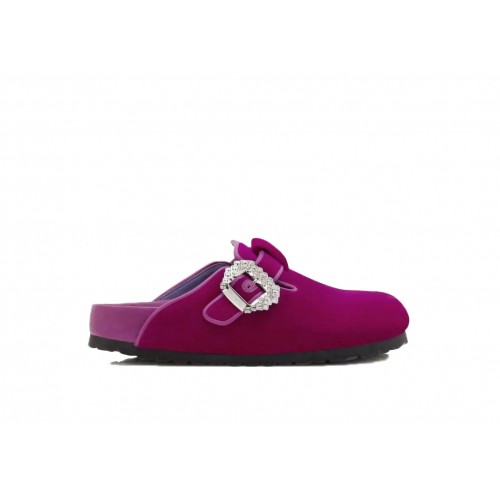 Birkenstock Boston Manolo Blahnik Fuchsia Velvet - мужская сетка размеров