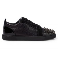 Christian Louboutin Louis Junior Spikes Orlato Black Black Gun