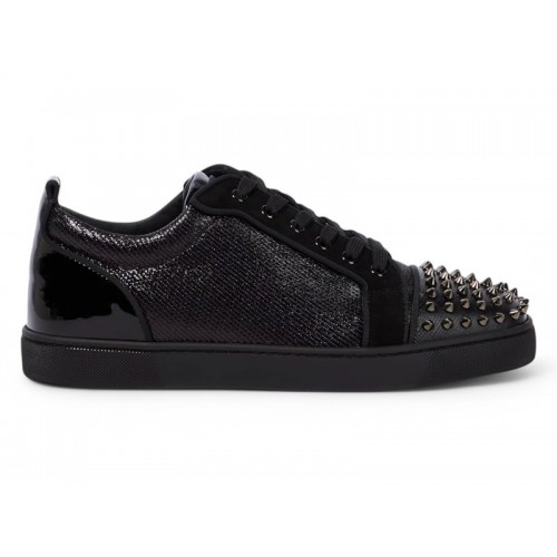 Christian Louboutin Louis Junior Spikes Orlato Black Black Gun - мужская сетка размеров